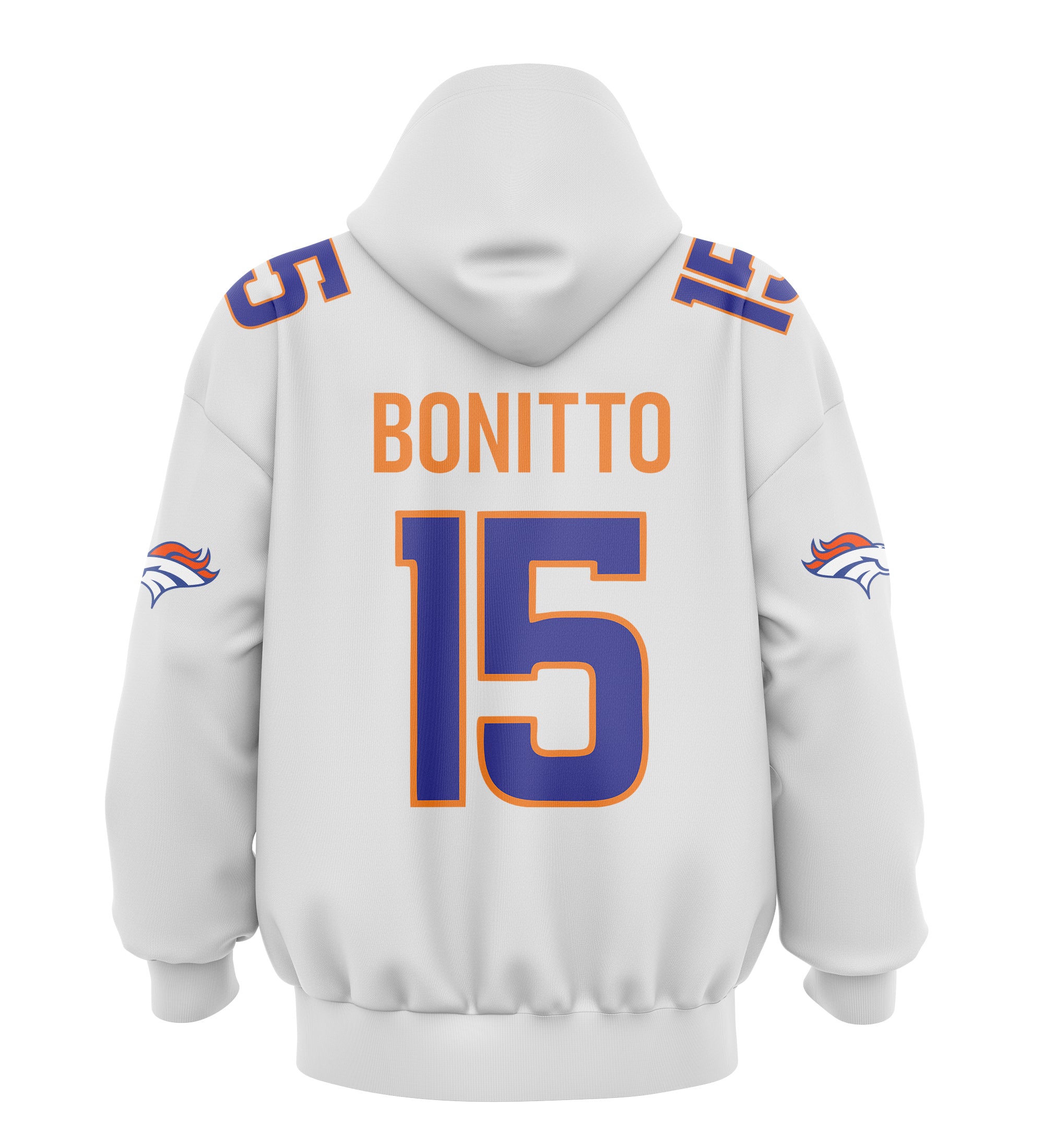 Hoodie Nik Bonitto #15 Denver Blanca