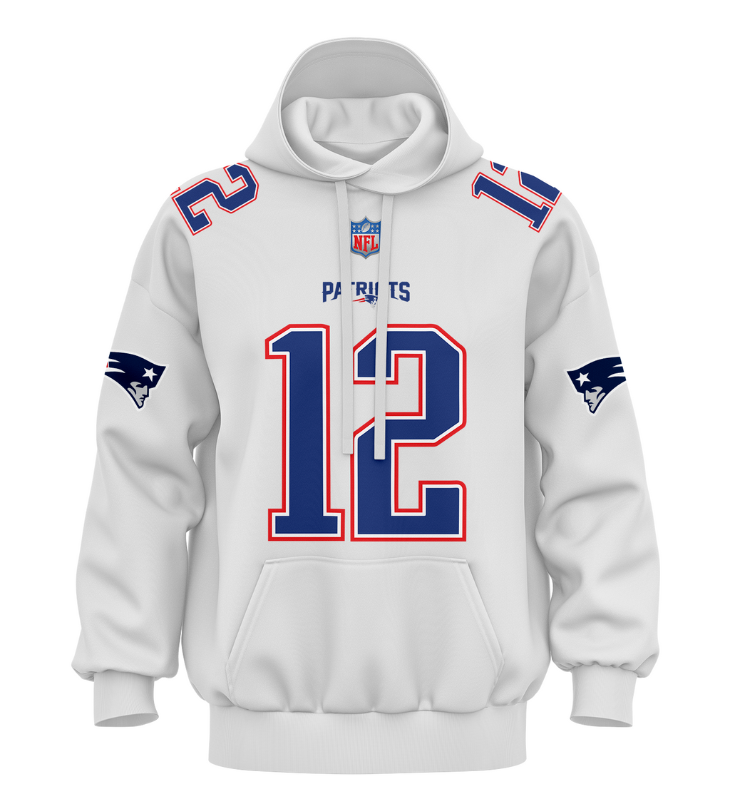 Hoodie T. BRADY GOAT #12 Blanca
