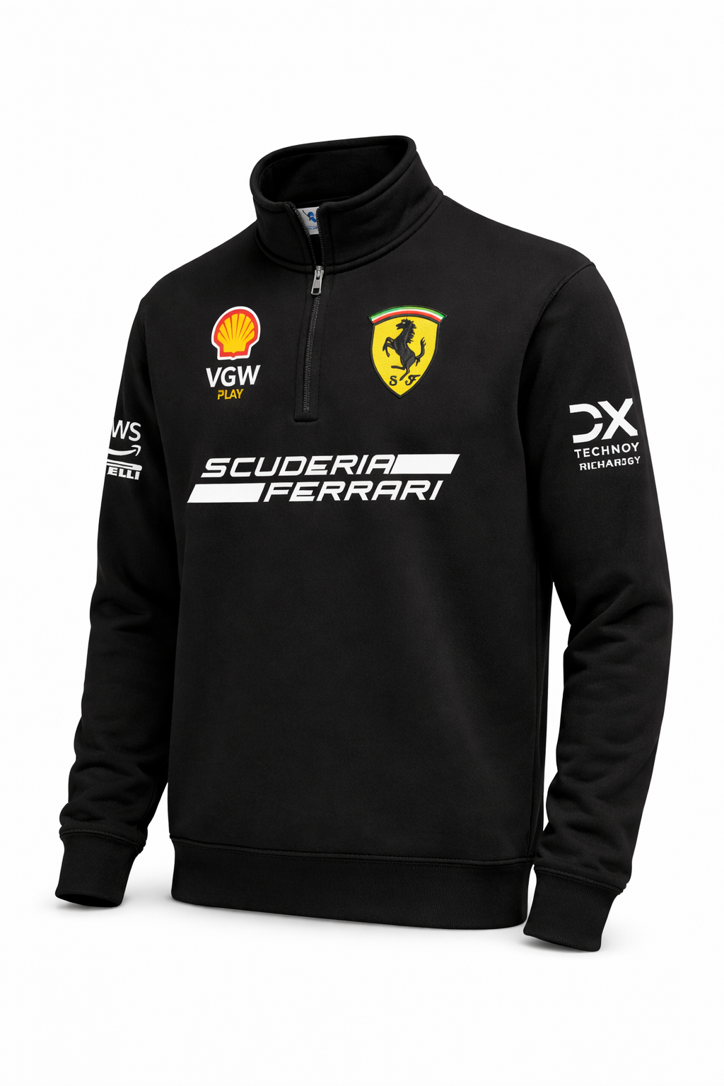 SUDADERA CIERRE 1/4 BORDADA FERRARI SCUDERIA LEWIS HAMILTON