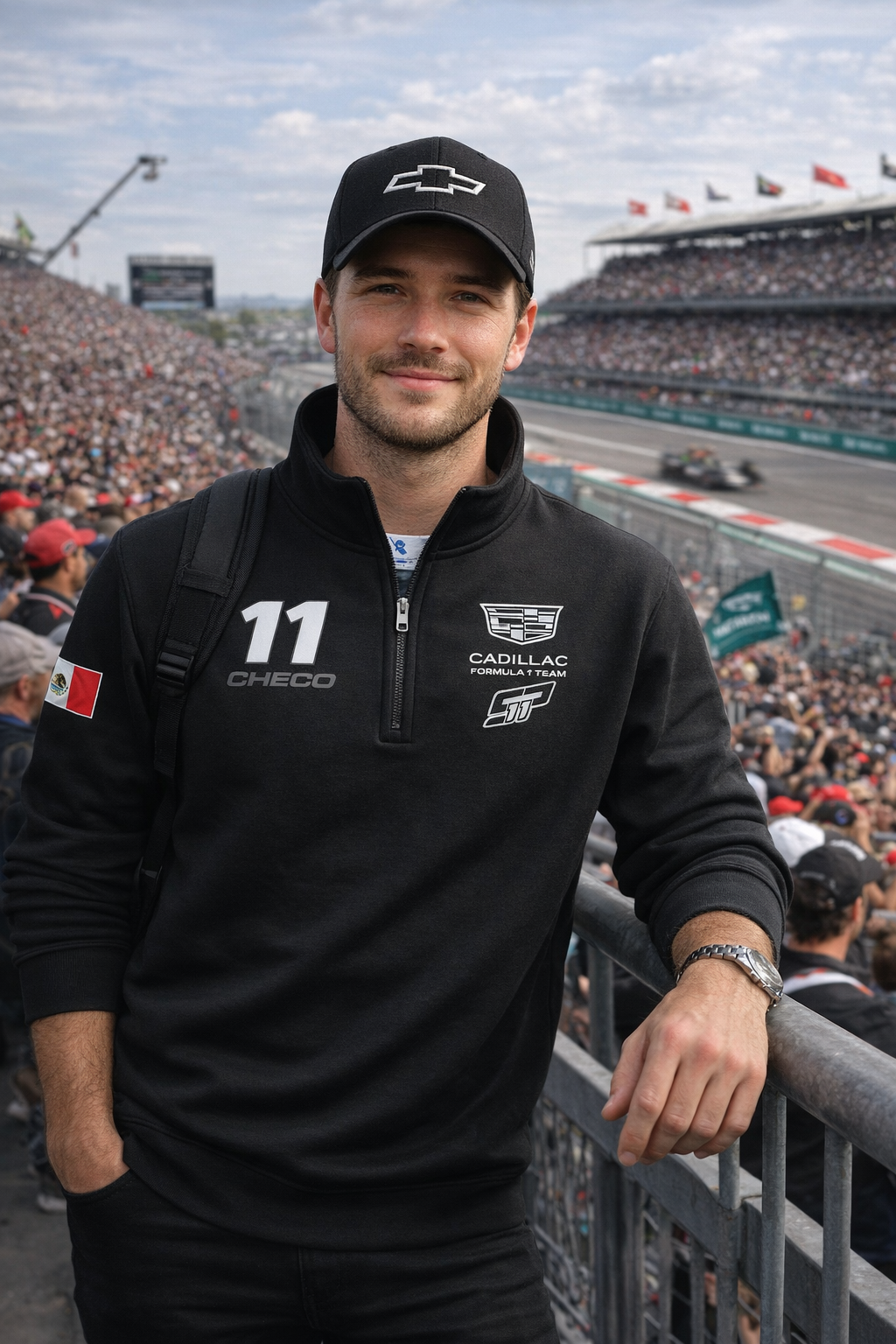 SUDADERA CIERRE 1/4 BORDADA CHECO PERÉZ SP #11 RACING