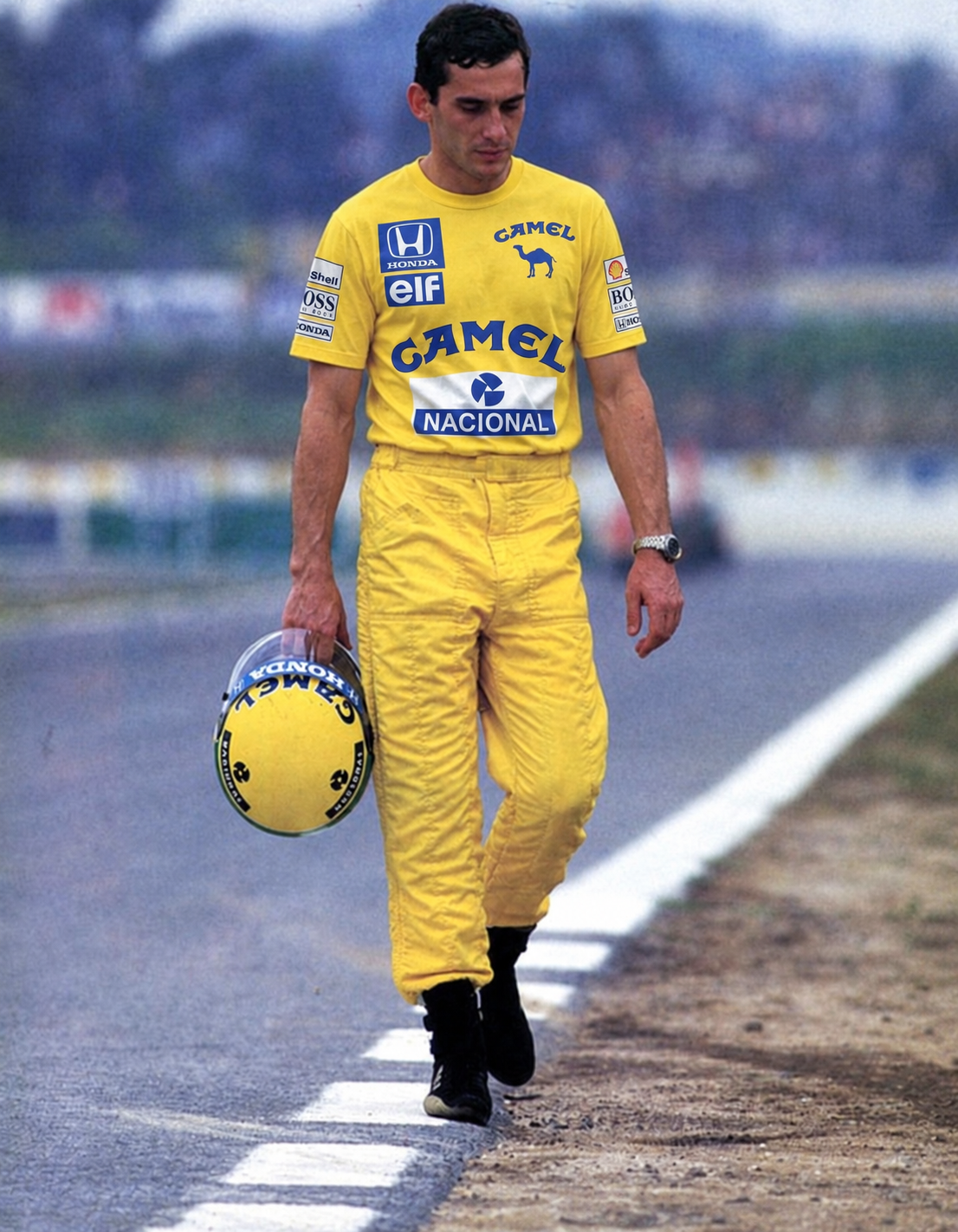 Playera Ayrton Senna Vintage Camel