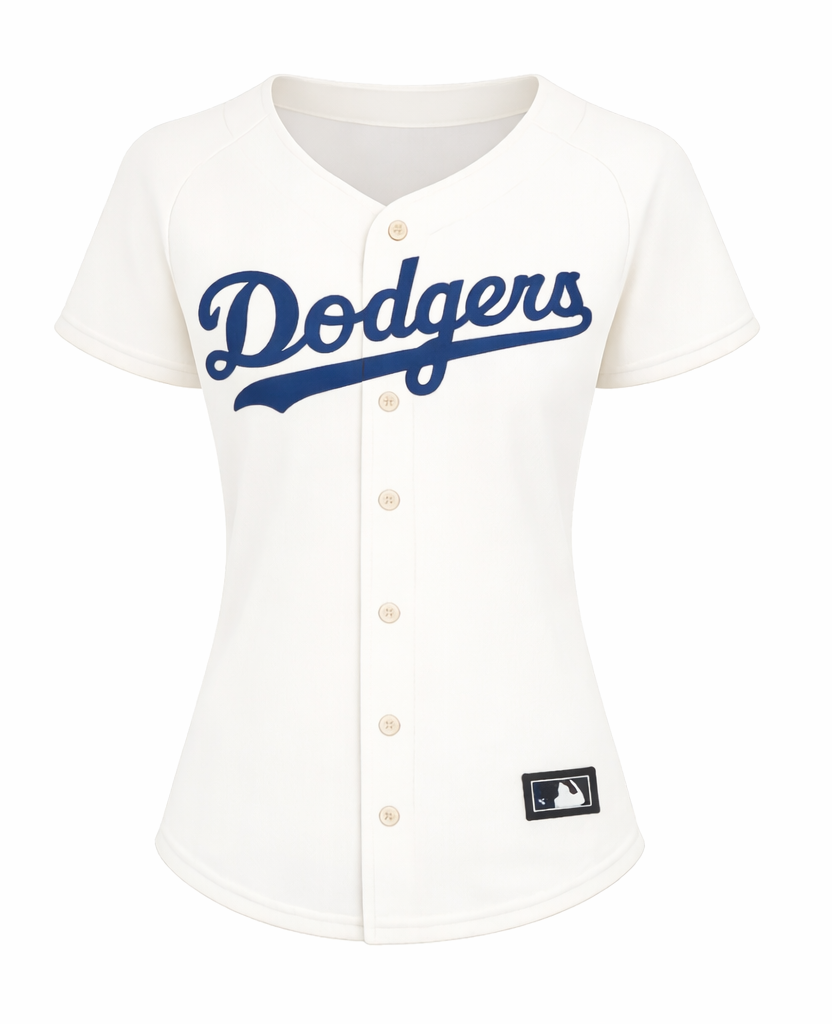 CAMISOLA JERSEY BASEBALL LOS ANGELES DODGERS CORTE DAMA BORDADO