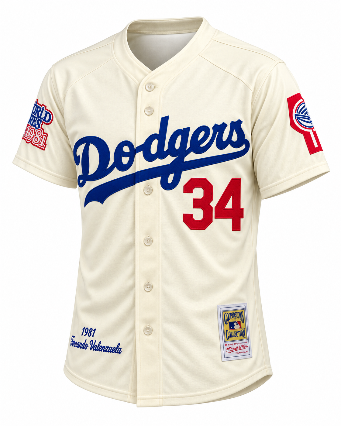 Jersey Camisola Baseball Los Angeles Valenzuela 34 Toro Vintage