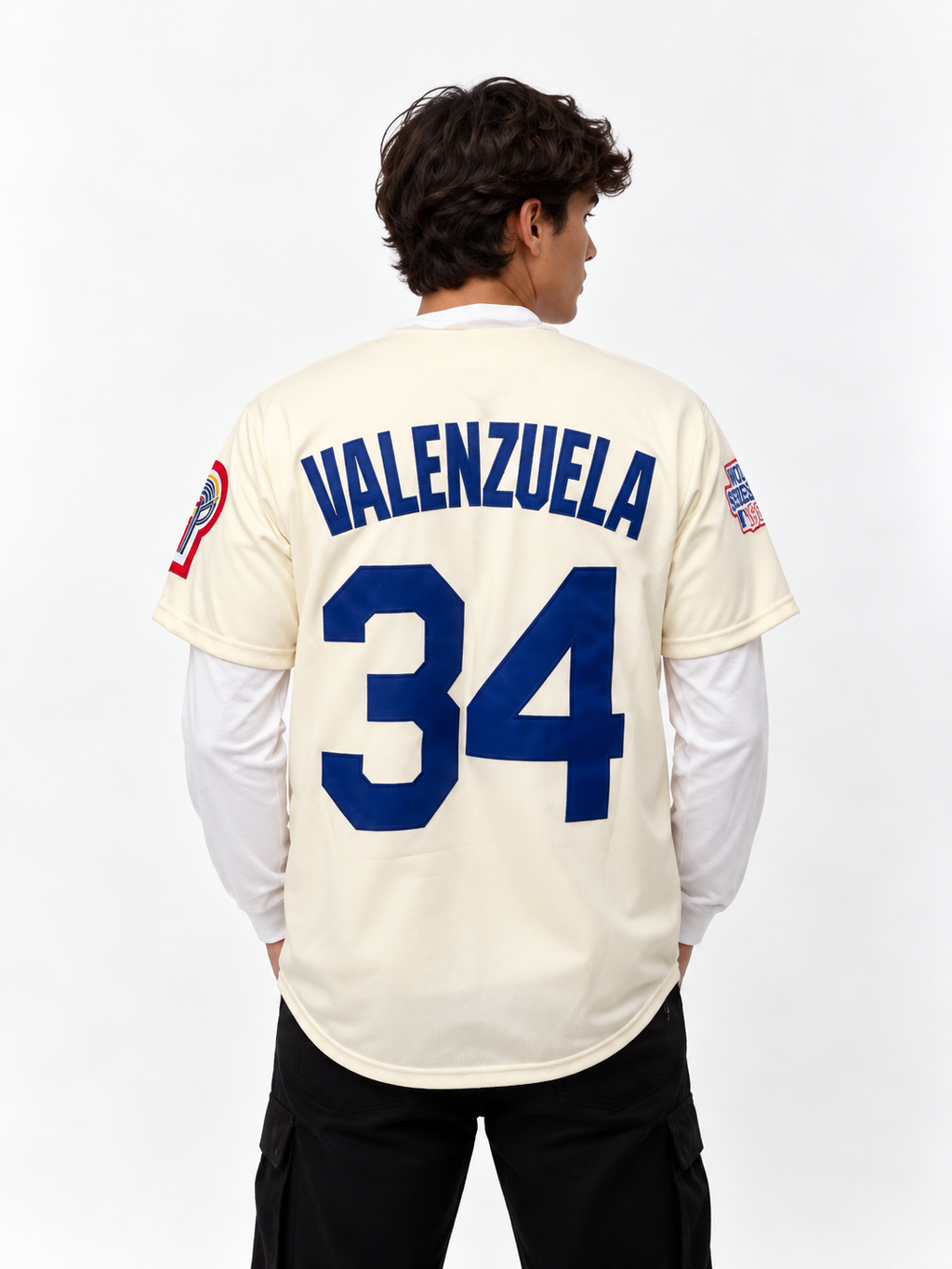 Jersey Camisola Baseball Los Angeles Valenzuela 34 Toro Vintage