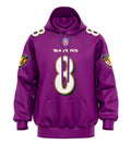 Hoodie Lamar Jackson #8 Morada