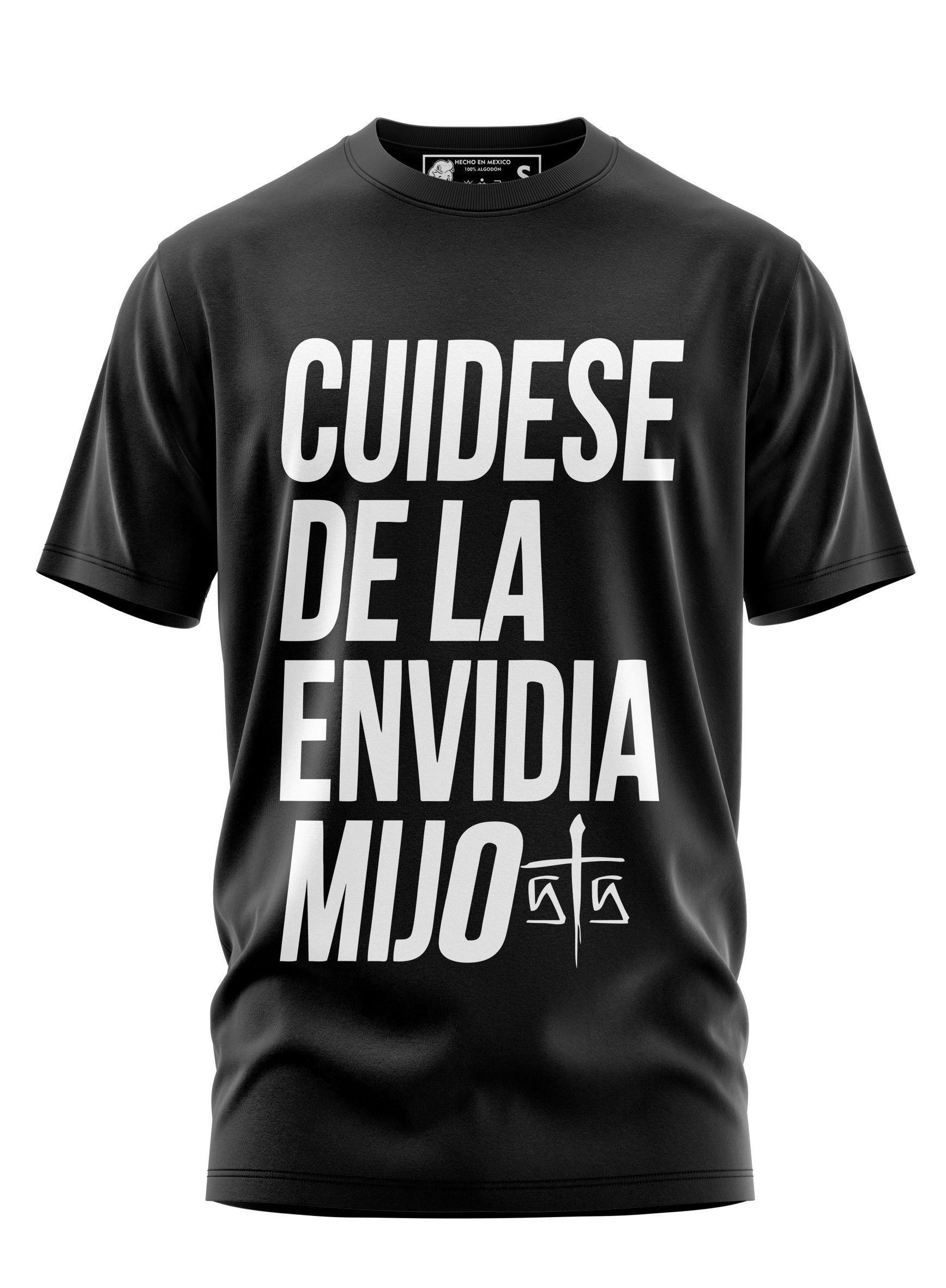Playera Manga Corta 100% Algodón CANSERBERO Cuidese de la envidia mijo