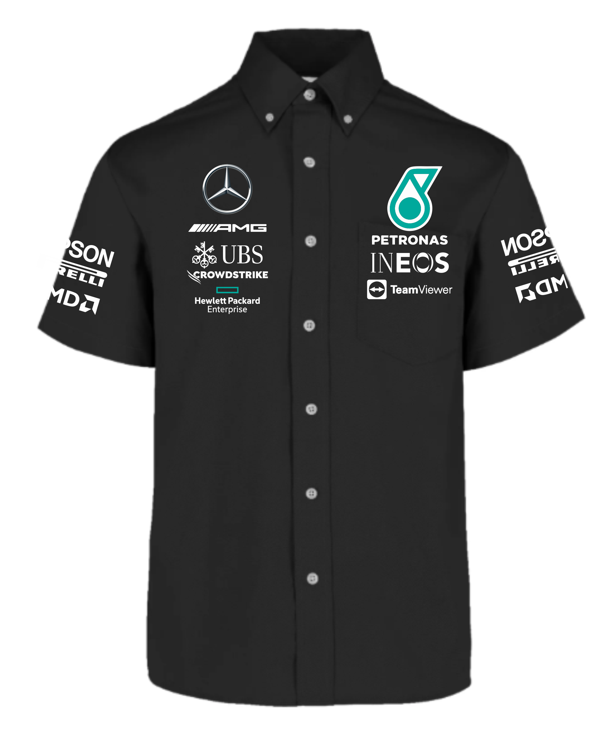 Camisa De Gabardina Manga Corta AMG GEORGE RUSSEL