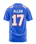 Playera Manga Corta Tela Deportiva Josh Allen Buffalo Azul Rey