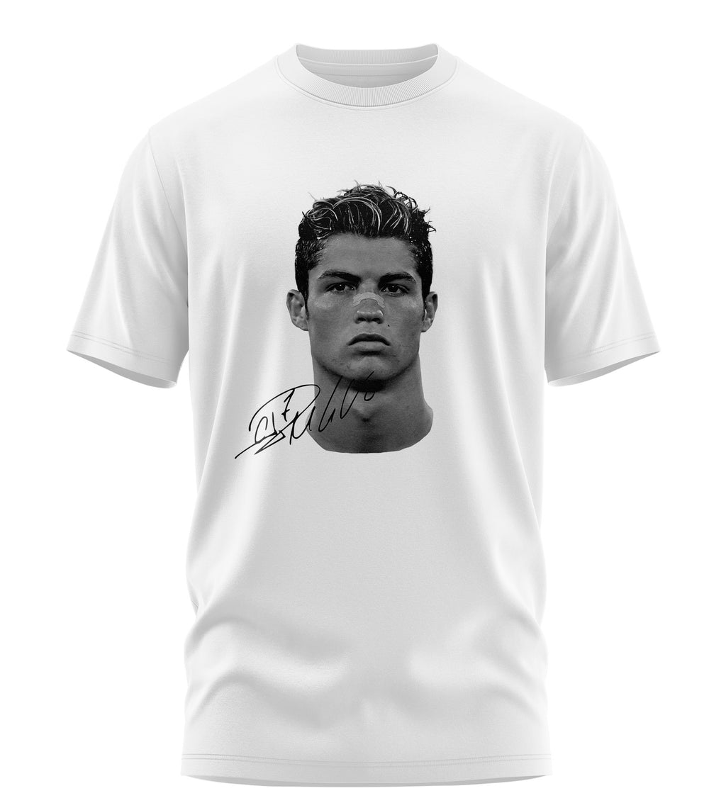 Playera Manga Corta 100% Algodón Cristiano Ronaldo GOAT VIRAL