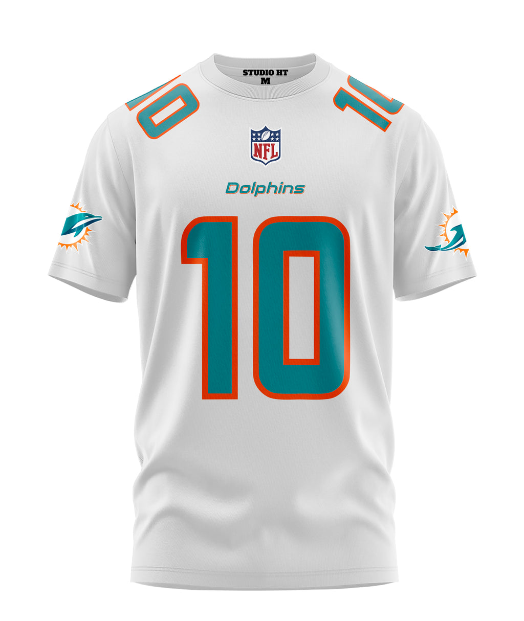 Playera Manga Corta 100% Algodón Tyreek Hill MIAMI BLANCA
