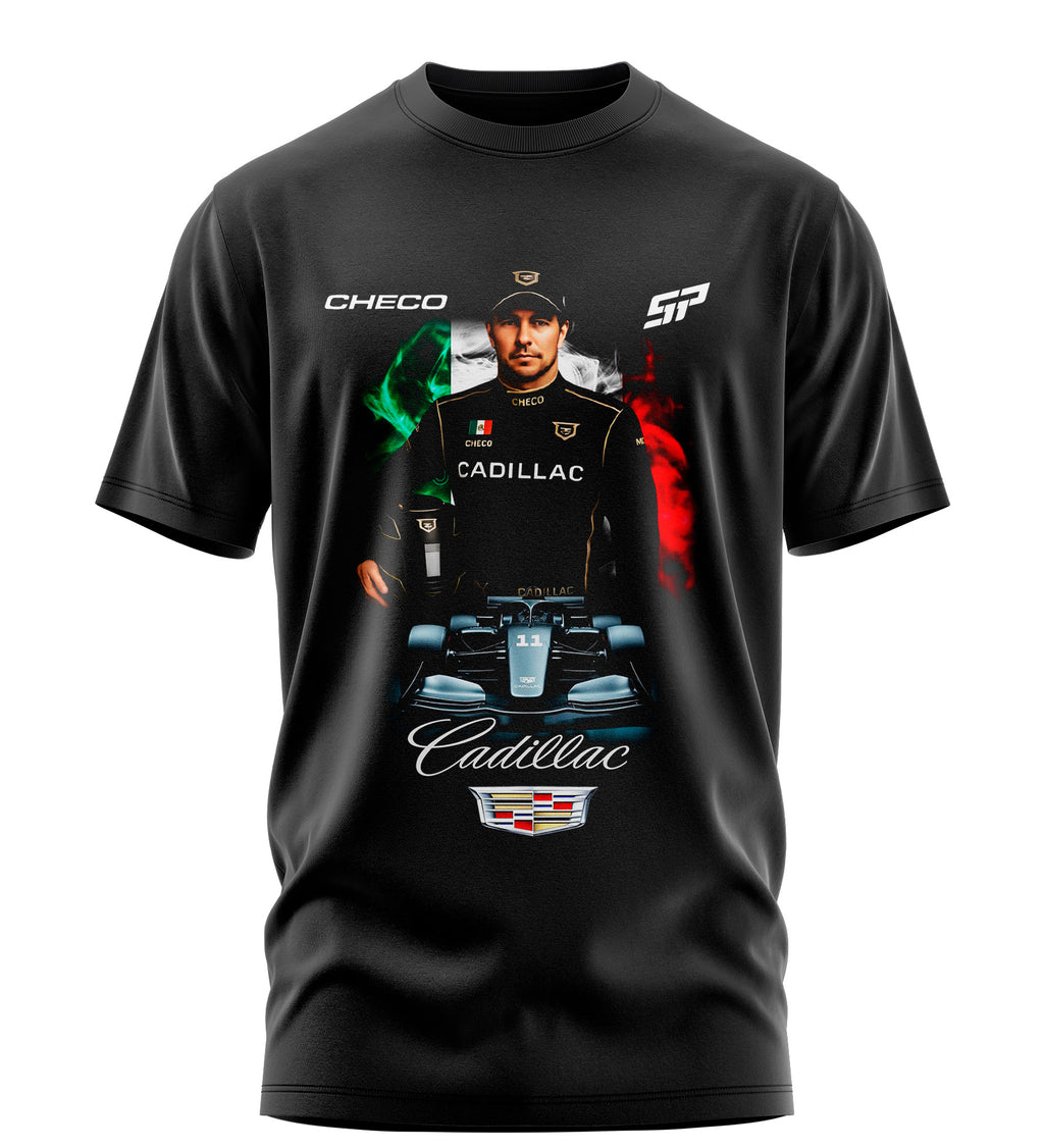 Playera Manga Corta 100% Algodón Checo Peréz Cadillac Fan