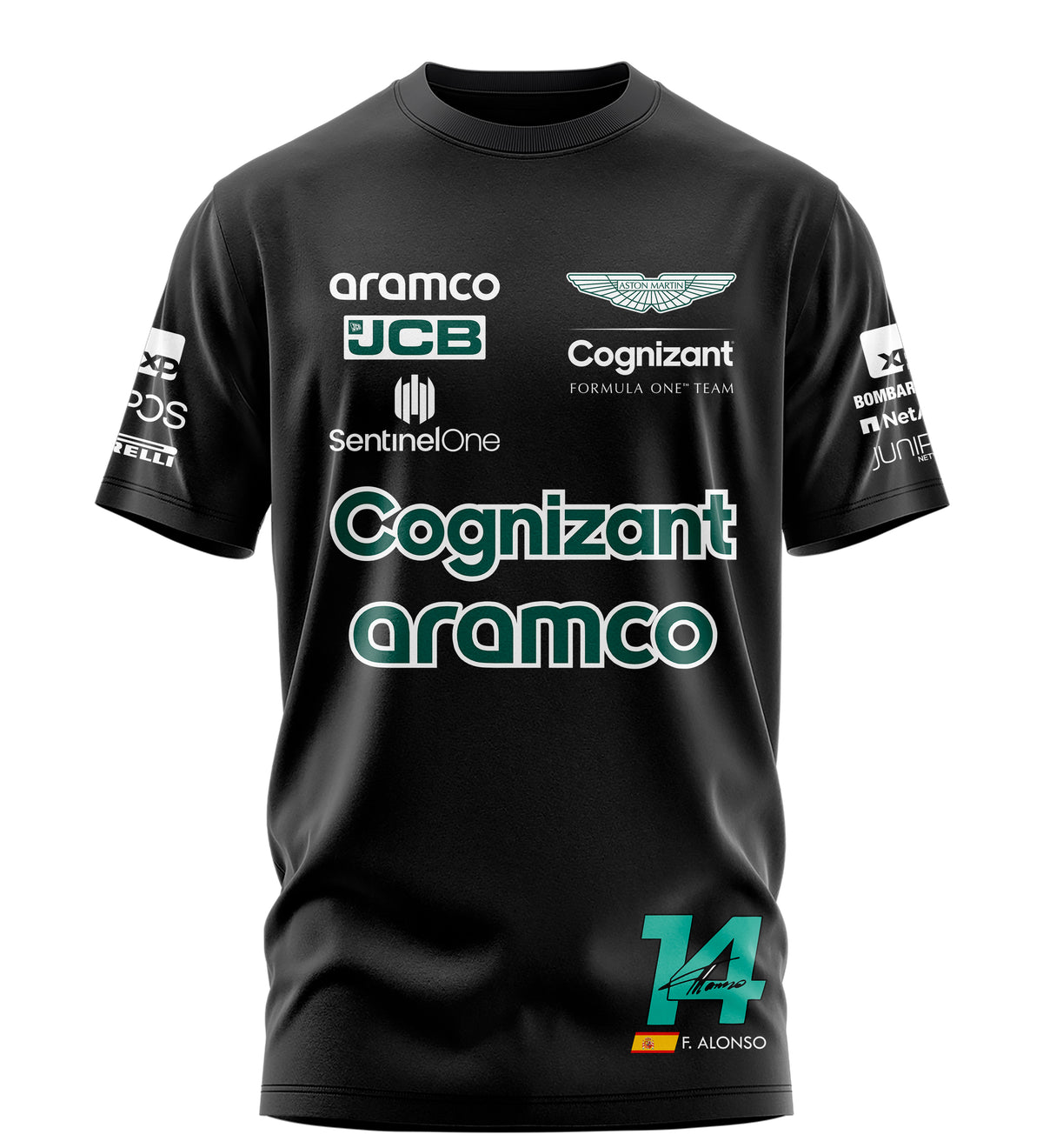 Playera Manga Corta Tela Deportiva Fernando Alonso Formula Racing