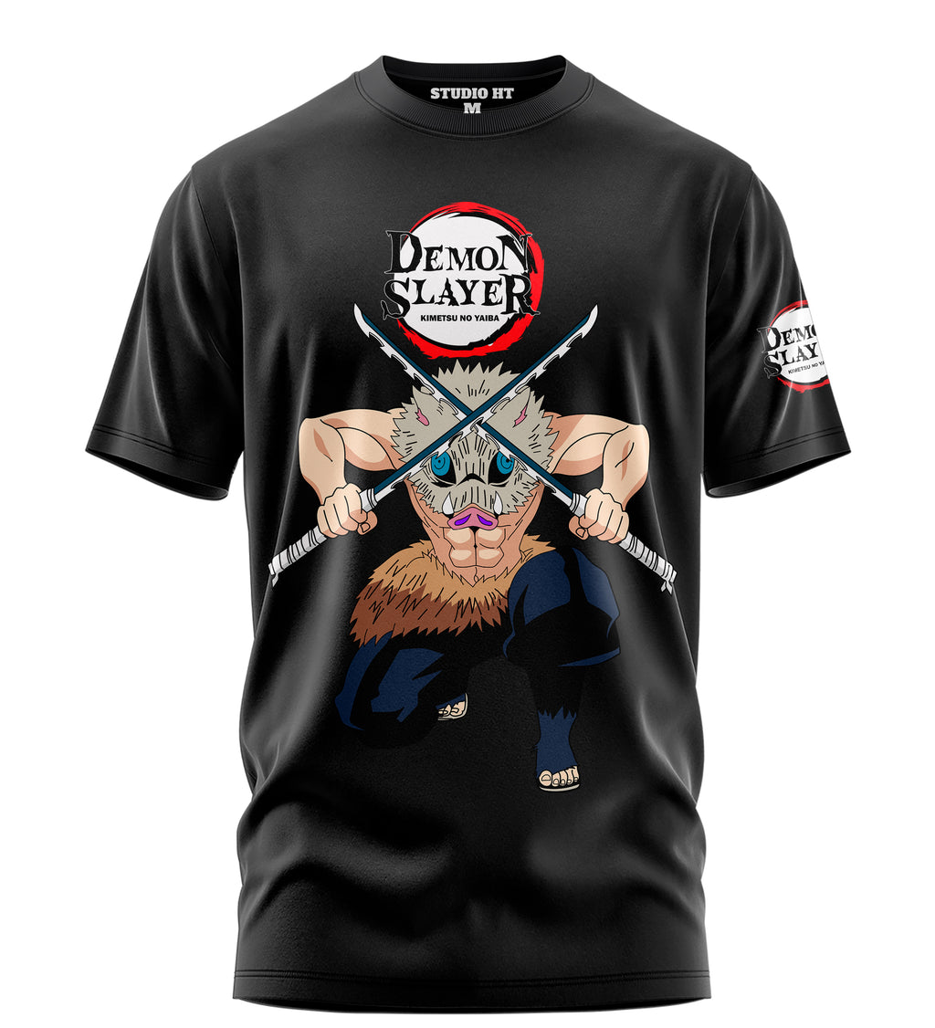Playera Manga Corta 100% Algodón Demon Slayer Inosuke Hashibira
