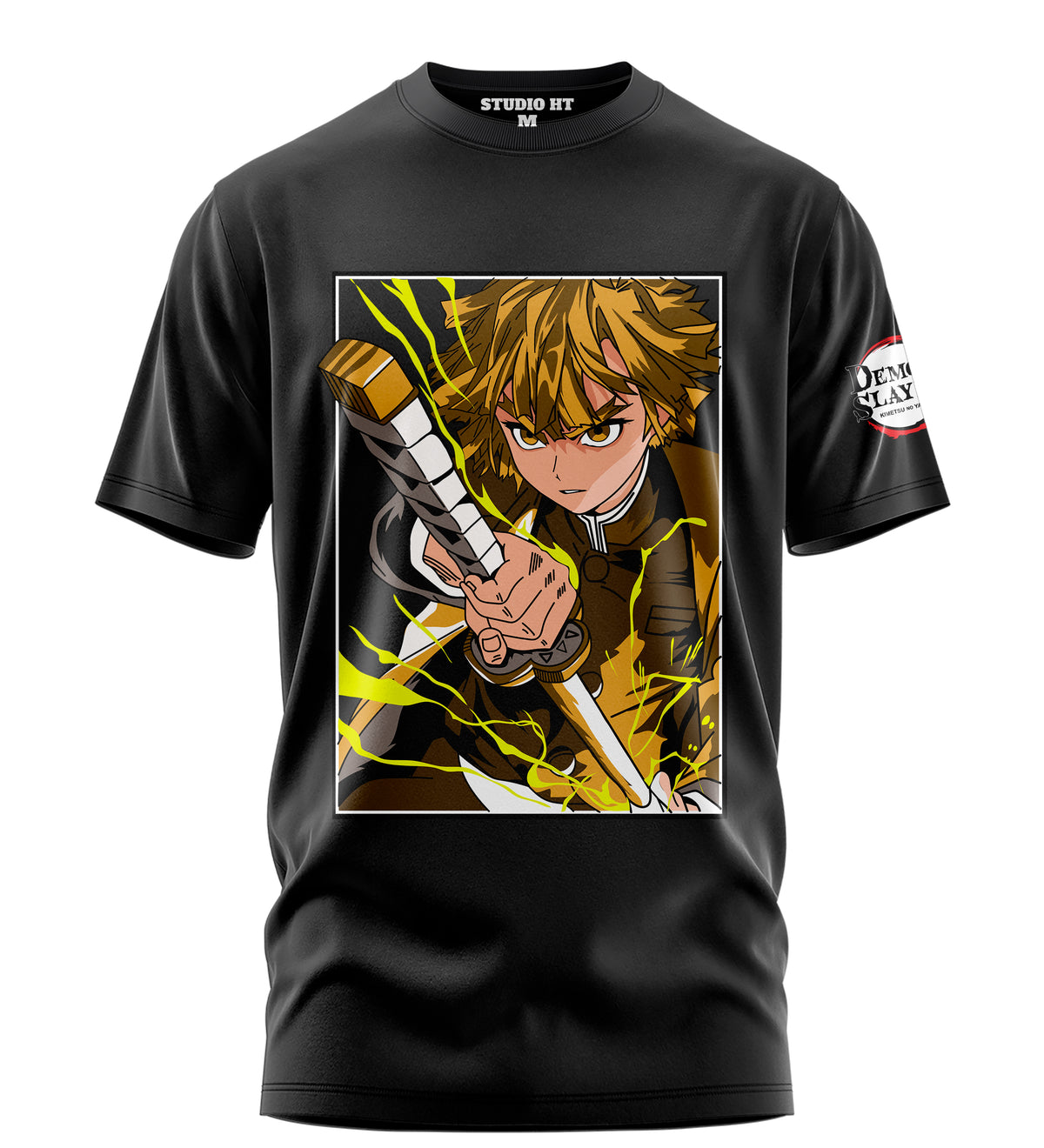 Playera Manga Corta 100% Algodón Demon Slayer Zenitsu Agatsuma