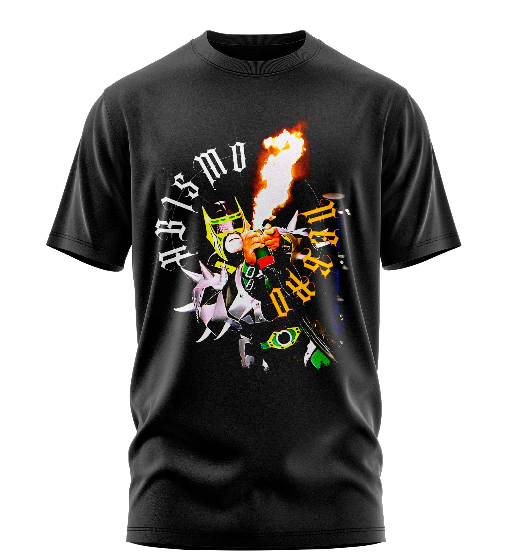 Playera Manga Corta 100% Algodón Abismo Negro Luchador