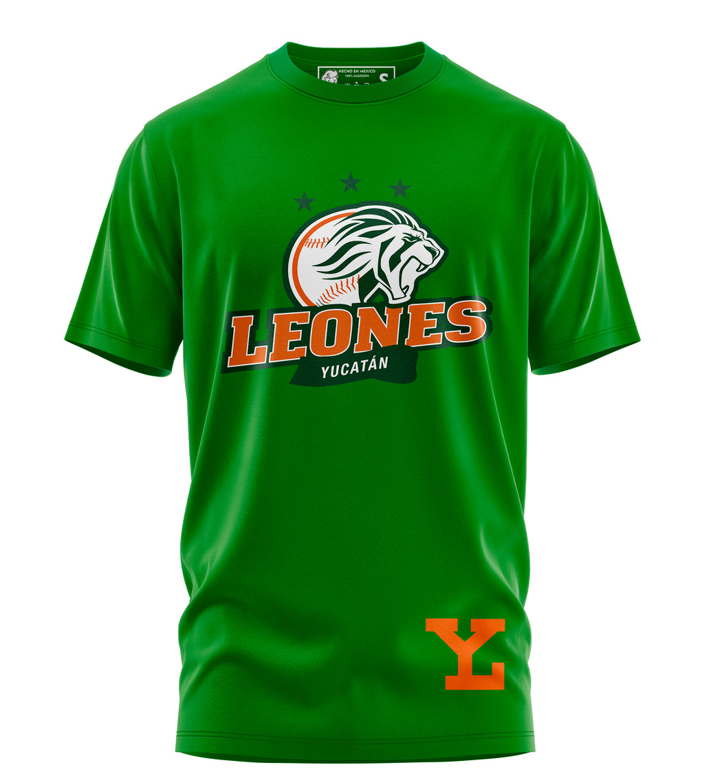 Playera Manga Corta 100% Algodón Leones de Yucatan Baseball