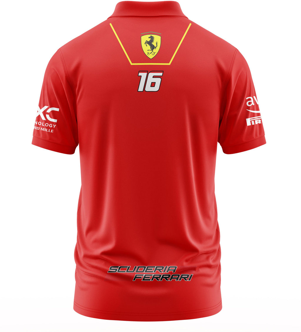 Playera Tipo Polo Deportiva Charles Leclerc