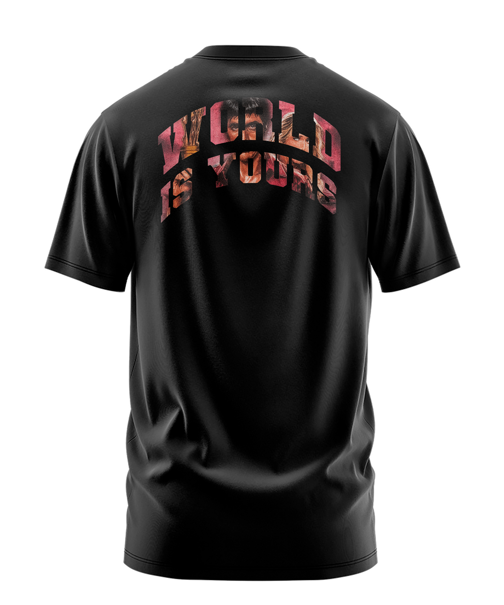 Playera Manga Corta 100% Algodón THE WORLD IS YOURS TONY MONTANA